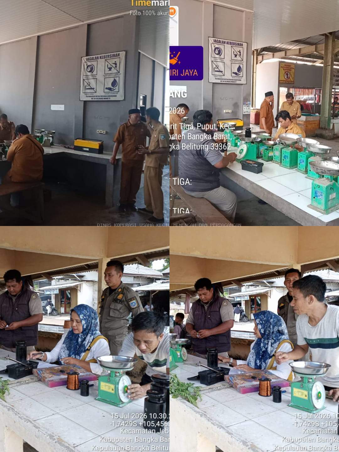 DKUP Bangka Barat Laksanakan Sidang Tera Ulang UTTP di Pasar Parittiga dan Pasar Jebus